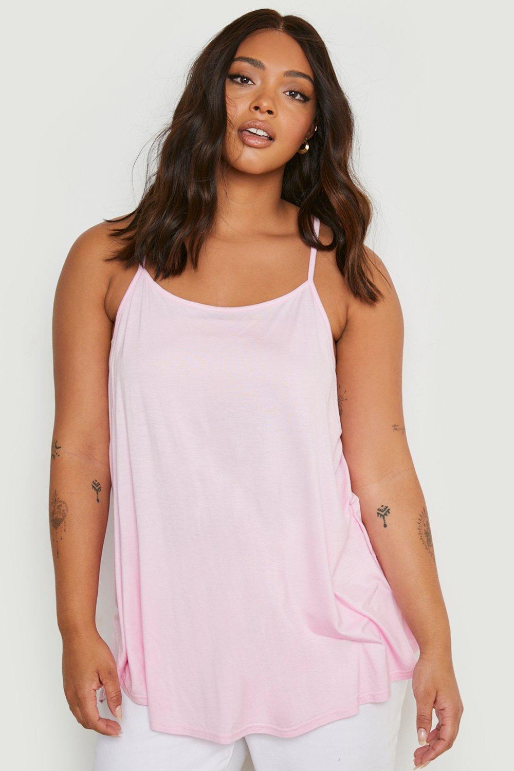 Plus size light pink sales tank top